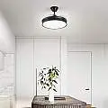 Ventilatore Metallo Nero Opaco Led 36W 4 Pale Acrilico Trasparente Open Plus 7167NCT