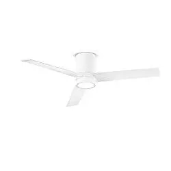 Ventilatore Metallo Bianco Opaco Led 18W 3 Pale Legno Bianco Noce Chiaro Antares
