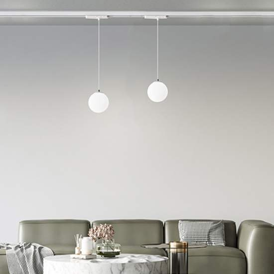 Sospensione Moderna Per Sistema In Binario Bianco Led Piccola 8104BLC