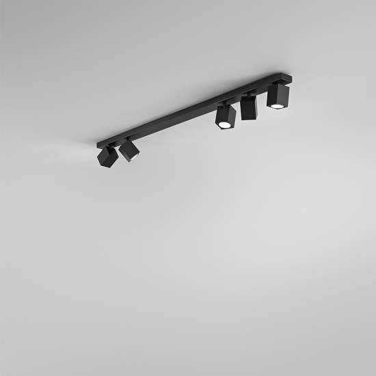 Spot Contemporaneo Oddy Alluminio Nero 5 Luci Gu10 8173N