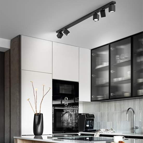 Spot Contemporaneo Oddy Alluminio Nero 5 Luci Gu10 8173N