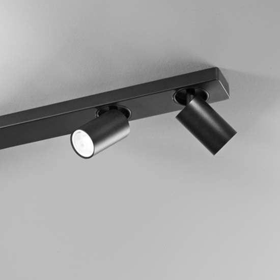 Spot Contemporaneo Oddy Alluminio Nero 3 Luci Gu10 Ip20 8176N