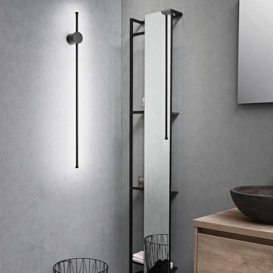 Applique Contemporanea Clock Alluminio Nero Led Integrato 20W 8186NLC