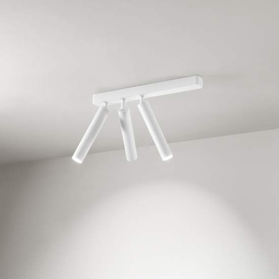 Spot Contemporaneo Bambù Alluminio Bianco 3 Led Integrato 10W 8244BLC
