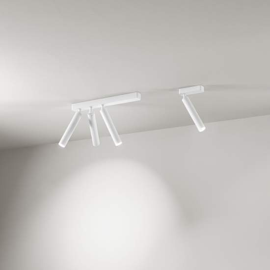 Spot Contemporaneo Bambù Alluminio Bianco 3 Led Integrato 10W 8244BLC