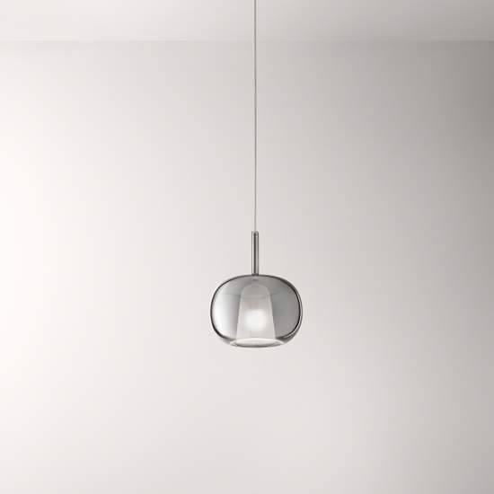 Vetro Borosilicato Contemporaneo Rain Fumè Specchiato D22,5 Senza Rosone 8248SP