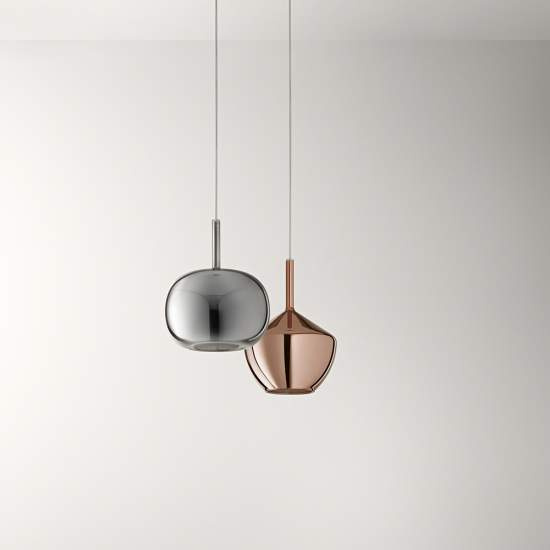 Vetro Borosilicato Contemporaneo Rain Fumè Specchiato D22,5 Senza Rosone 8248SP