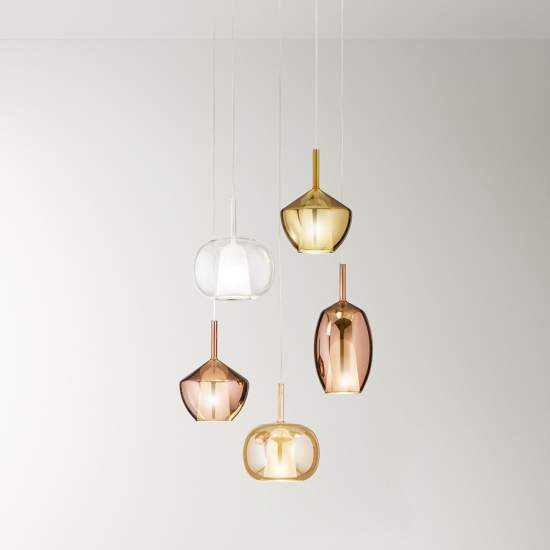 Vetro Borosilicato Contemporaneo Rain Oro Specchiato D20 Senza Rosone 8250OR