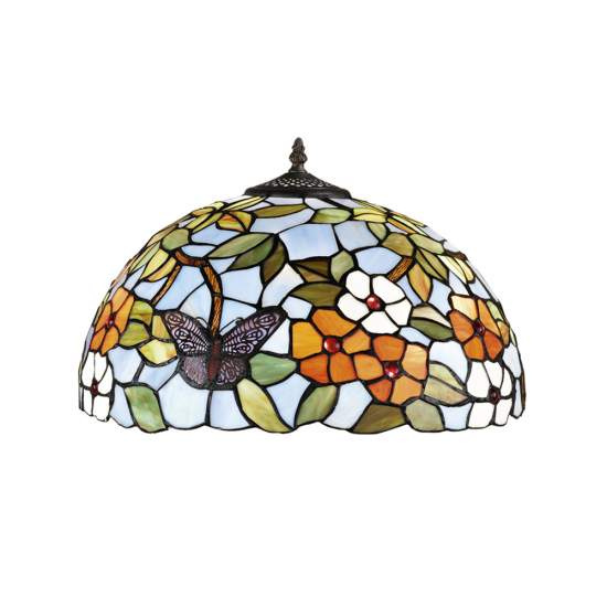 Paralume Tiffany In Vetro Decorato Multicolor D. 40 Cm T998