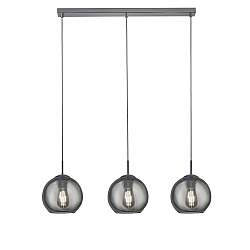 Lampadario Contemporaneo Balls Acciaio Cromo Fumè 3 Luci E14 Lampadario Contemporaneo Balls Acciaio Cromo Fumè 3 Luci E14