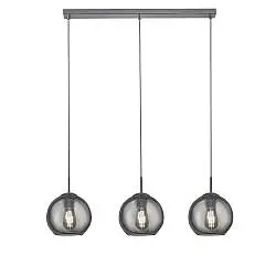 Lampadario Contemporaneo Balls Acciaio Cromo Fumè 3 Luci E14