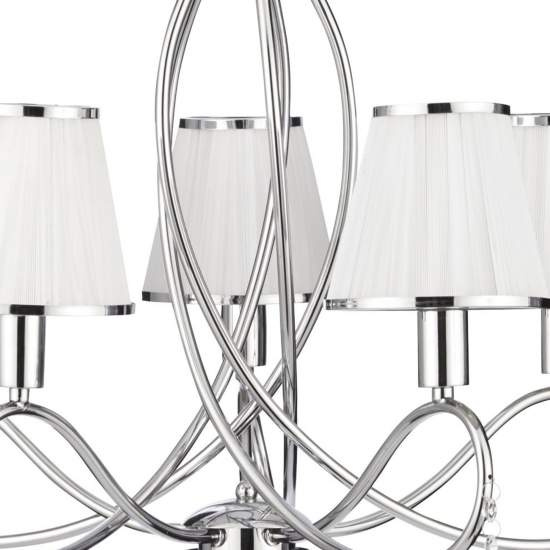 Lampadario Contemporaneo Semplicità Acciaio Cromo Vetro 5 Luci E14 1035-5CC