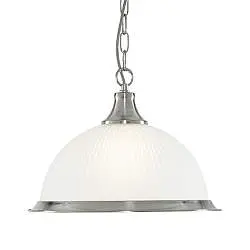 Sospensione Contemporanea Americano Acciaio Argento Vetro 1 Luce E27