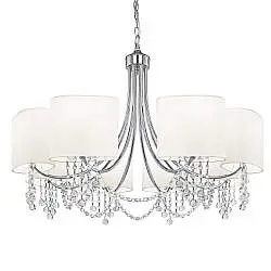 Lampadario Contemporaneo Nina Acciaio Cromo 8 Luci E14