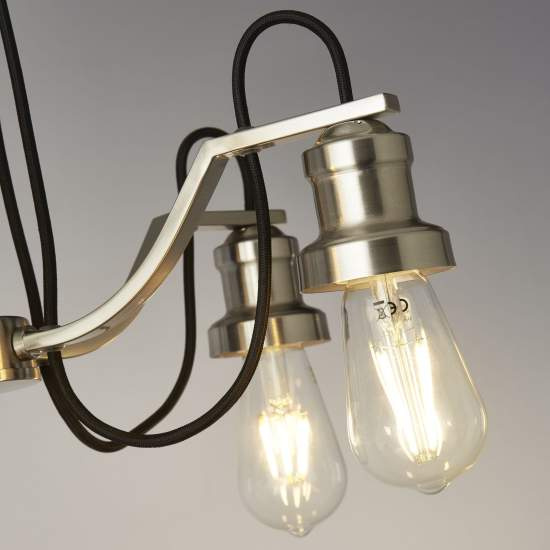 Lampadario Contemporaneo Olivia Acciaio Argento 5 Luci E27 1065-5SS