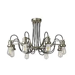 Lampadario Contemporaneo Olivia Acciaio Argento 8 Luci E27