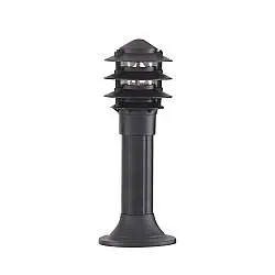 Paletto Esterno Contemporaneo Bollards Alluminio Nero Vetro 1 Luce E27 H45Cm