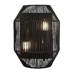 Applique Contemporanea Vimini Acciaio Nero Tessuto 2 Luci E27