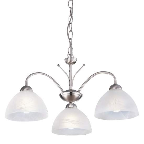 Lampadario Contemporaneo Milanese Acciaio Argento 3 Luci E14 1133-3SS