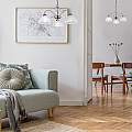 Lampadario Contemporaneo Milanese Acciaio Argento 3 Luci E14 1133-3SS