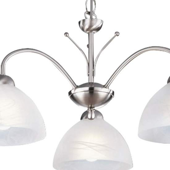 Lampadario Contemporaneo Milanese Acciaio Argento 3 Luci E14 1133-3SS