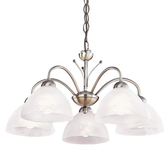 Lampadario Contemporaneo Milanese Acciaio Adjustable Vetro 5 Luci E14 1135-5AB