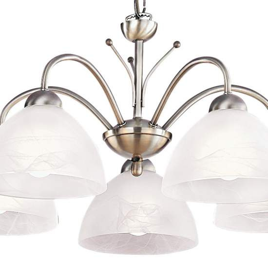 Lampadario Contemporaneo Milanese Acciaio Adjustable Vetro 5 Luci E14 1135-5AB