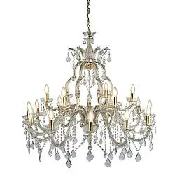 Lampadario Classico Marie Therese Acciaio Adjustable Vetro 18 Luci E14