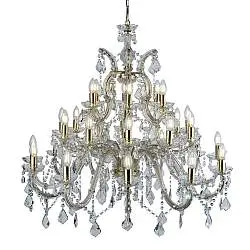 Lampadario Classico Marie Therese Acciaio Adjustable Vetro 30 Luci E14