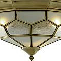 Plafoniera Classica Pisa Ii Ottone Vetro 2 Luci E14 1243-12