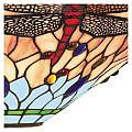 Plafoniera Tiffany Libellula Metallo Ottone Vetro 3 Luci E14 | SearchLight