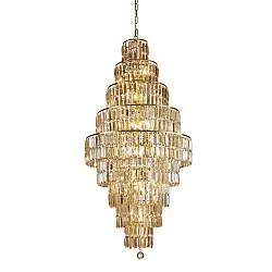 Sospensione Classico Impero Acciaio Ottone Cristallo 13 Luci E14