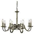 Lampadario Contemporaneo Richmond Acciaio Ottone 8 Luci E14 1508-8AB