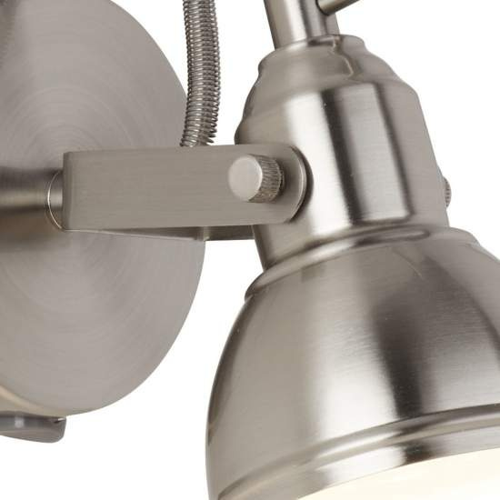 Applique Contemporanea Focus Spotlight Acciaio Argento Bianco 1 Luce Gu10 1541SS