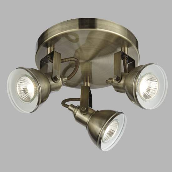 Plafoniera Tonda Contemporanea Focus Spotlight Acciaio Adjustable 3 Luci Gu10 | SearchLight