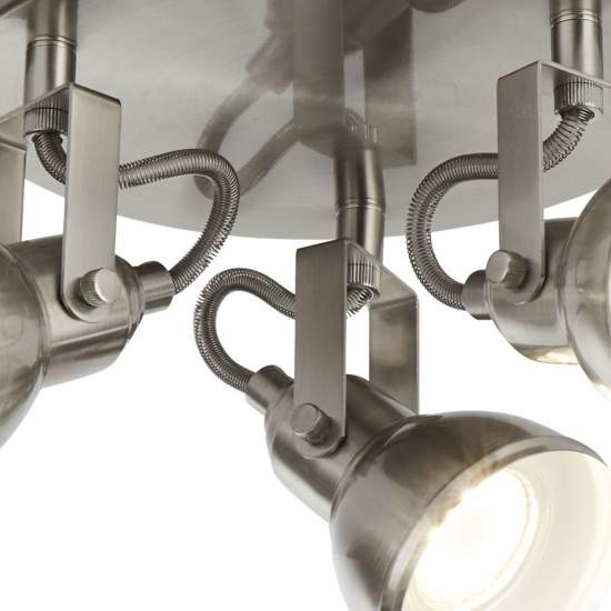 Plafoniera Tonda Contemporanea Focus Spot Acciaio Argento Bianco 3 Luci Gu10 | Plafoniere - Lampade da soffitto | Luce Art Shop Plafoniera Tonda Contemporanea Focus Spot Acciaio Argento Bianco 3 Luci Gu10 | SearchLight