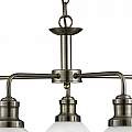 Lampadario Contemporaneo Bistro Acciaio Ottone Vetro 5 Luci E27 1595-5AB