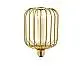 Lampadina Contemporanea Tamburo Acciaio Oro Vetro 1 Luce E27 3,5W 1800K