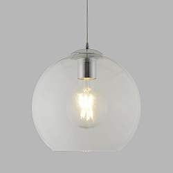 Sospensione Contemporanea Balls Acciaio Cromo Vetro Trasparente 1 Luce E27 D25Cm Sospensione Contemporanea Balls Acciaio Cromo Vetro Trasparente 1 Luce E27 D25Cm