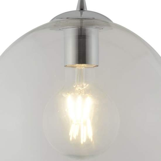 Sospensione Contemporanea Balls Acciaio Cromo Vetro Trasparente 1 Luce E27 D25Cm 1621CL