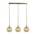Lampadario Contemporaneo Balls Acciaio Adjustable Vetro Ambra 3 Luci E27 1623-3AM