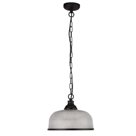 Sospensione Contemporanea Highworth Acciaio Nero Vetro Trasparente 1 Luce E27 1682BK