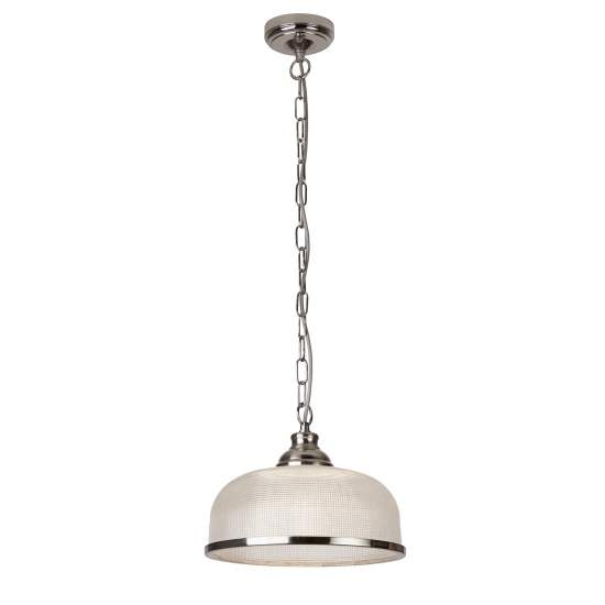 Sospensione Contemporanea Bistrot Ii Acciaio Argento Vetro Trasp 1 Luce E27 1682SS