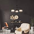 Lampadario Contemporaneo Highworth Acciaio Nero Vetro Trasparente 3 Luci E27 1683-3BK