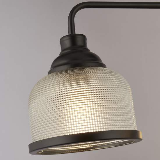 Lampadario Contemporaneo Highworth Acciaio Nero Vetro Trasparente 3 Luci E27 1683-3BK