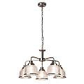 Lampadario Contemporaneo Bistrot Ii Acciaio Argento Vetro Trasparente 5 Luci E27 1685-5SS