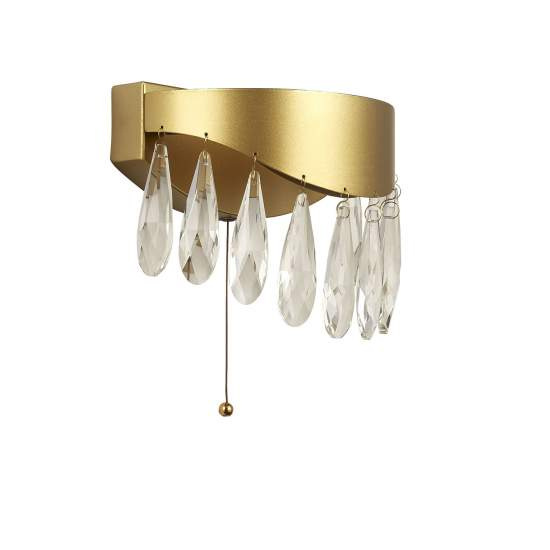 Applique Classica Gioiello Acciaio Oro Vetro Led 5W 4000K 19211-2GO