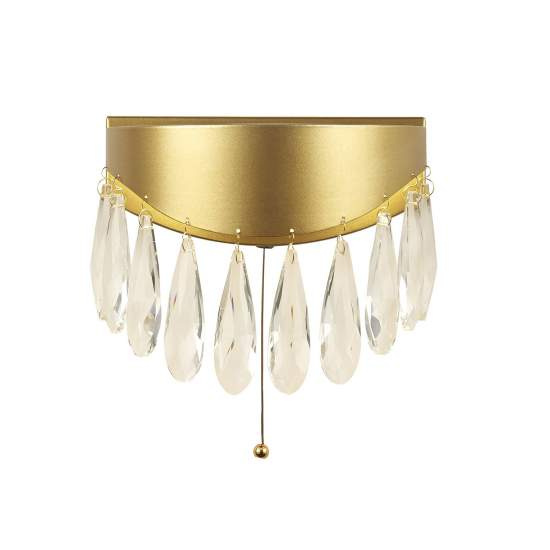 Applique Classica Gioiello Acciaio Oro Vetro Led 5W 4000K 19211-2GO