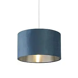 Sospensione Contemporanea Tamburo Tessuto Verde Argento 1 Luce D38Cm