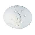 Plafoniera Classica Dunkerque Acciaio Bianco Vetro Cromo 1 Luce E27 D30Cm 2140-30